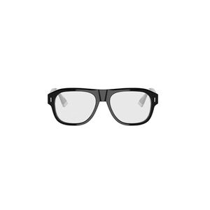 DIOR Rectangular Black Eyeglasses with Silver Accents